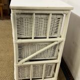 Vintage rattan storage unit, 3 drawers