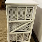 Vintage rattan storage unit, 3 drawers