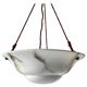 Art Deco suspended lamp in white marble-effect glass, 1940s, Germany.