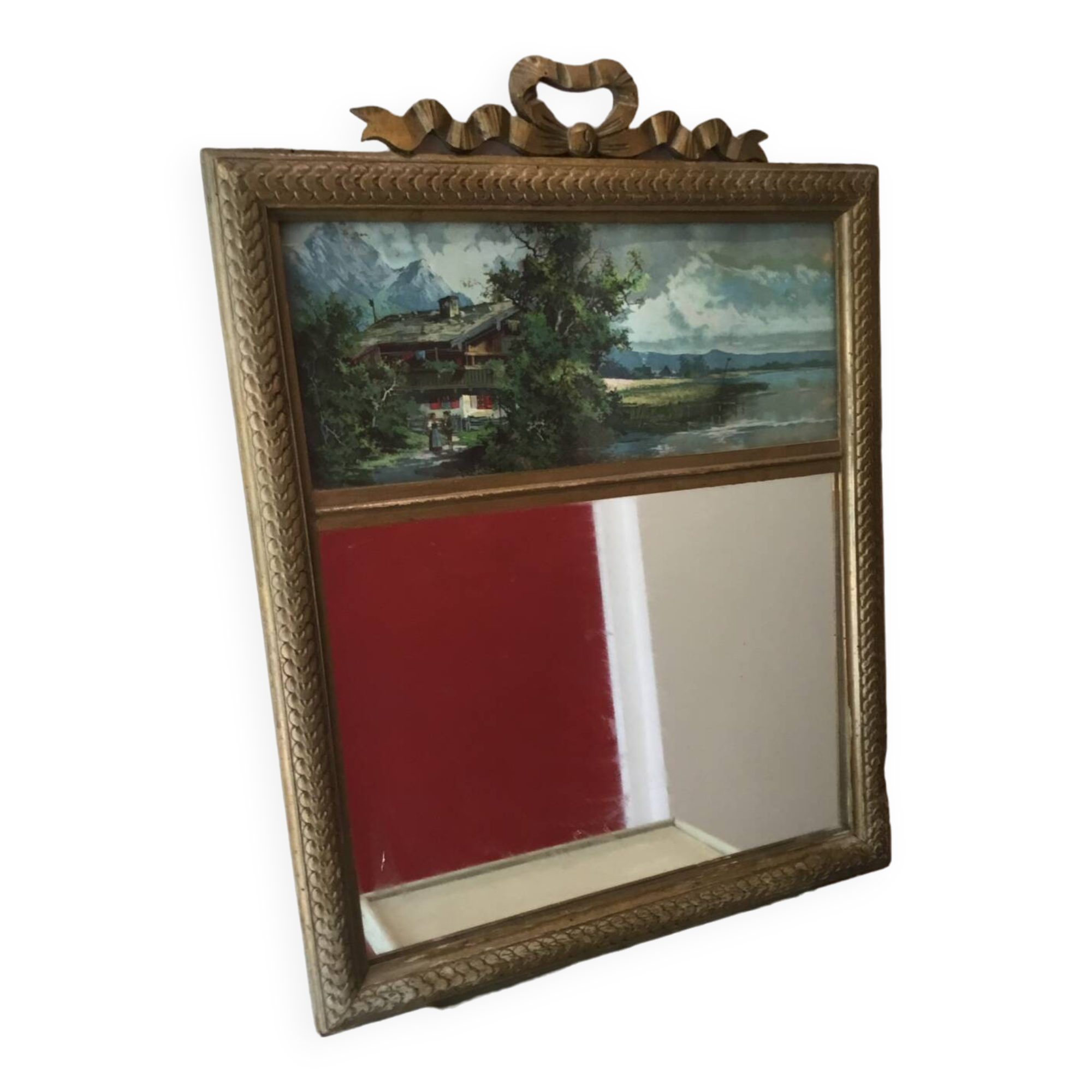 Trumeau / miroir en bois