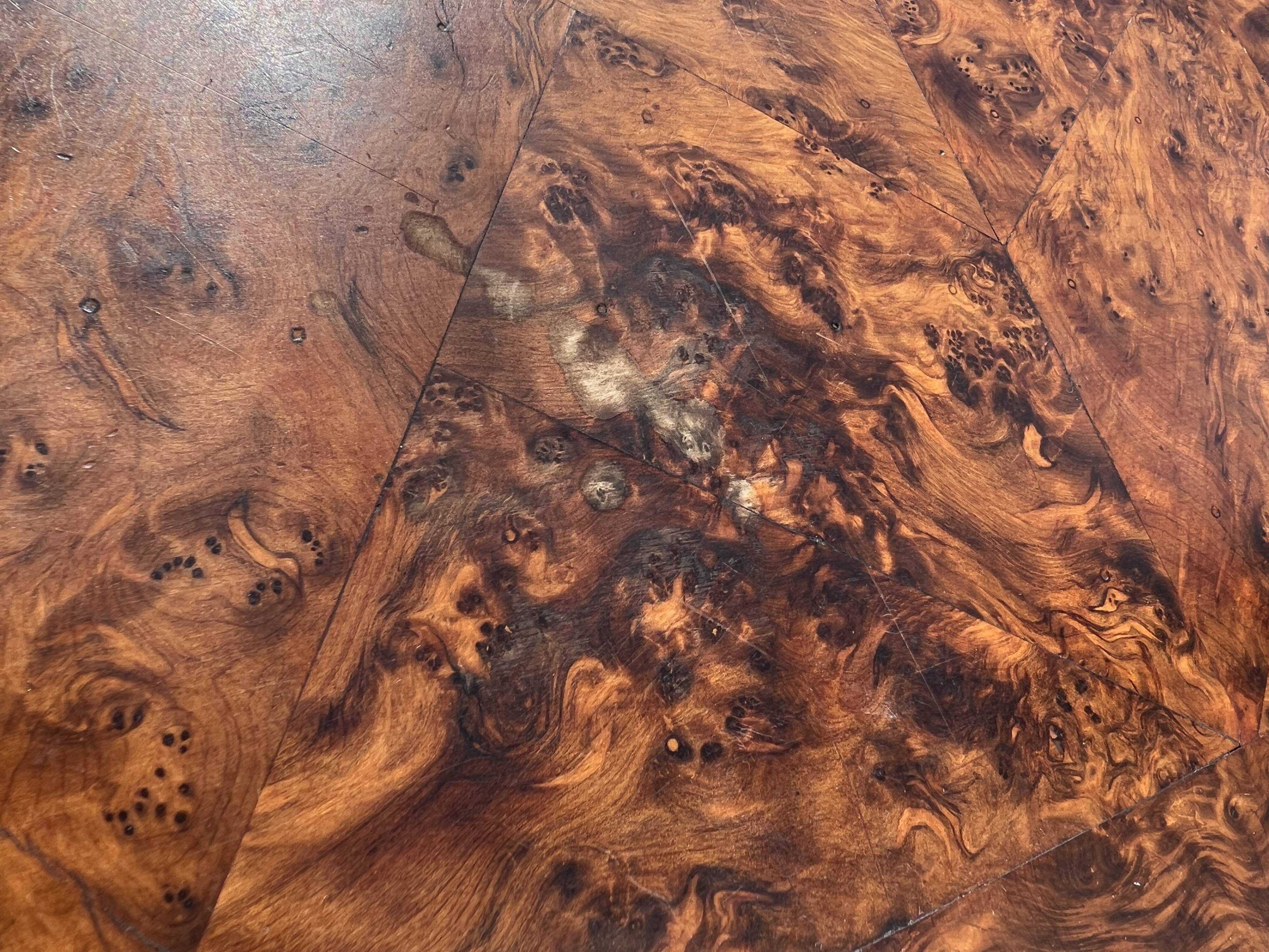 Vintage burl wood coffee table - 1970s