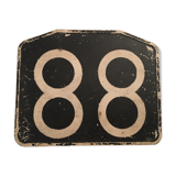Plaque ancienne de ligne de bus en bakélite n° 88