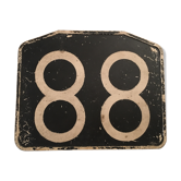 Old Bakelite No. 88 bus line plate.