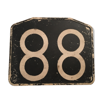 Plaque ancienne de ligne de bus en bakélite n° 88