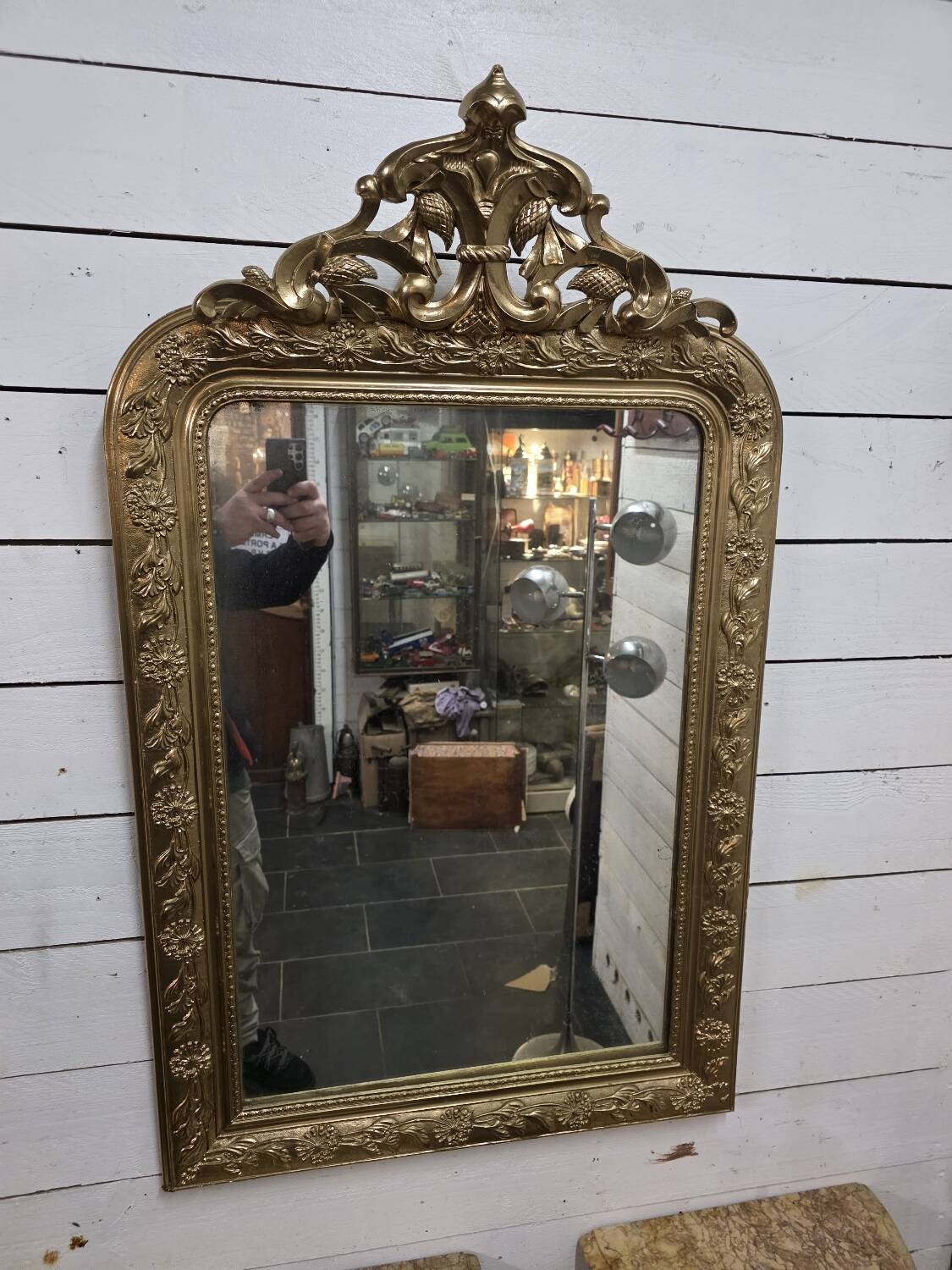 Antique Napoleon III gilded mirror