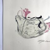 Akiyo owada, untitled, c 1990. original lithograph signed in pencil