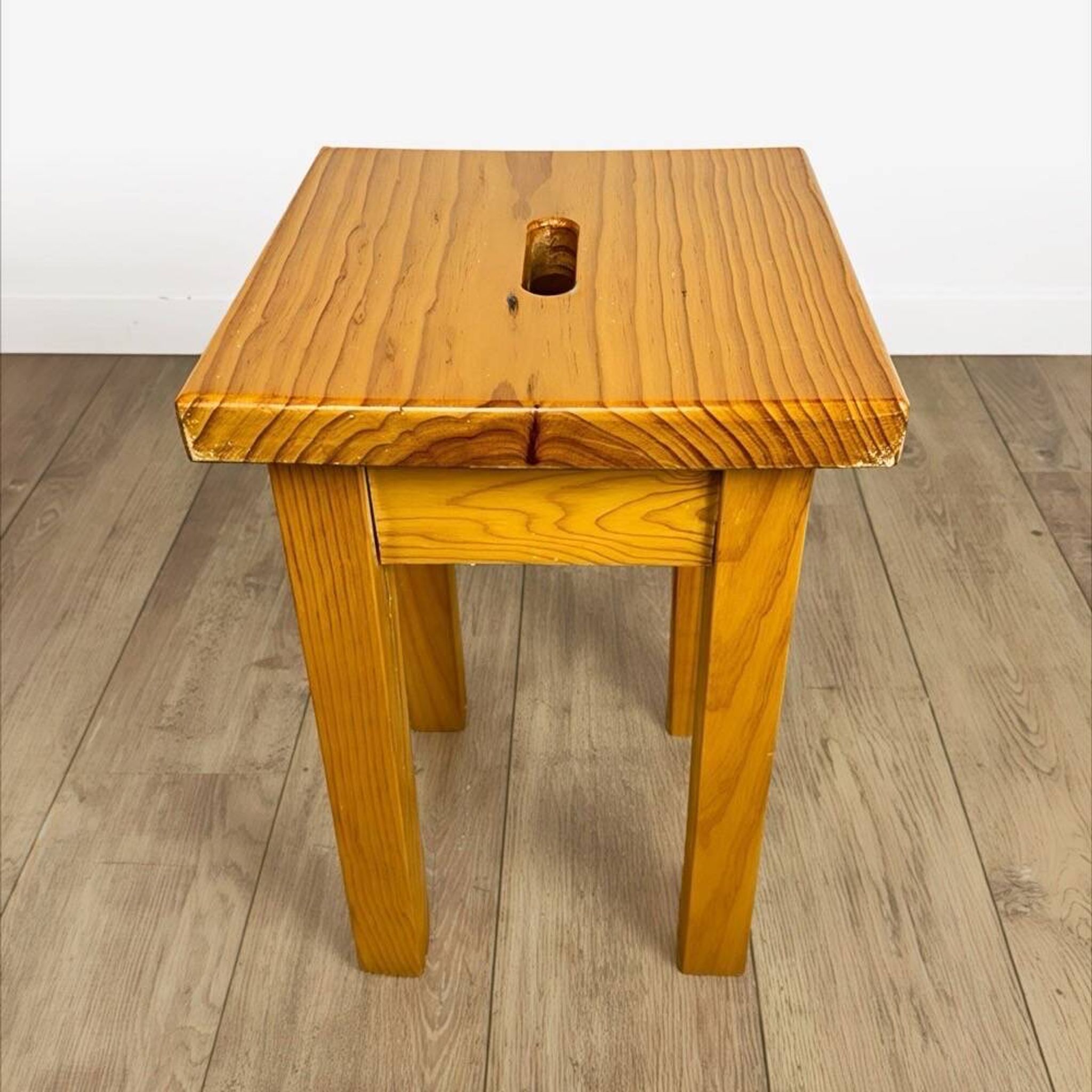 Tabouret en pin à fente années 80