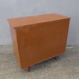 vintage wooden chest of drawers with tapered legs