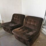 Pair of velvet armchairs from the 70s/80s