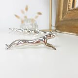 6 Leopard silver metal knife holders
