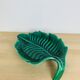 Ceramic cup signed CAB, green leaf, 1950s, slip