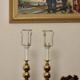 Paire de lampes suédoises en laiton