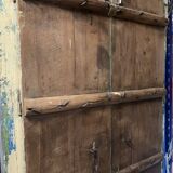 Blue patinated indian door with carved frame