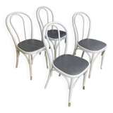 Ensemble de 4 chaises bistrot bois courbé type Thonet