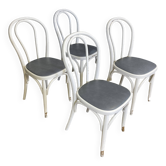 Set of 4 curved wood bistro chairs