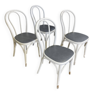Set of 4 curved wood bistro chairs