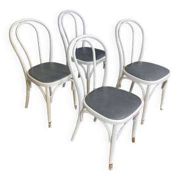 Set of 4 curved wood bistro chairs