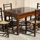 4 wooden and rope bobbin leg chairs attributed to Charles Dudouyt 1940