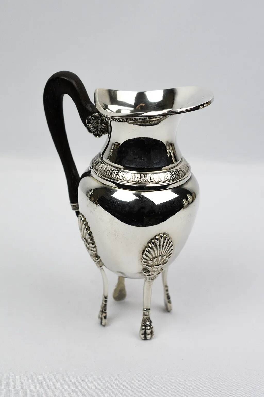 Empire-style tea and coffee service with ram's head spout - silver-plated, 5 pieces