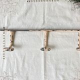Vintage enameled cast iron wall hook with 3 hooks