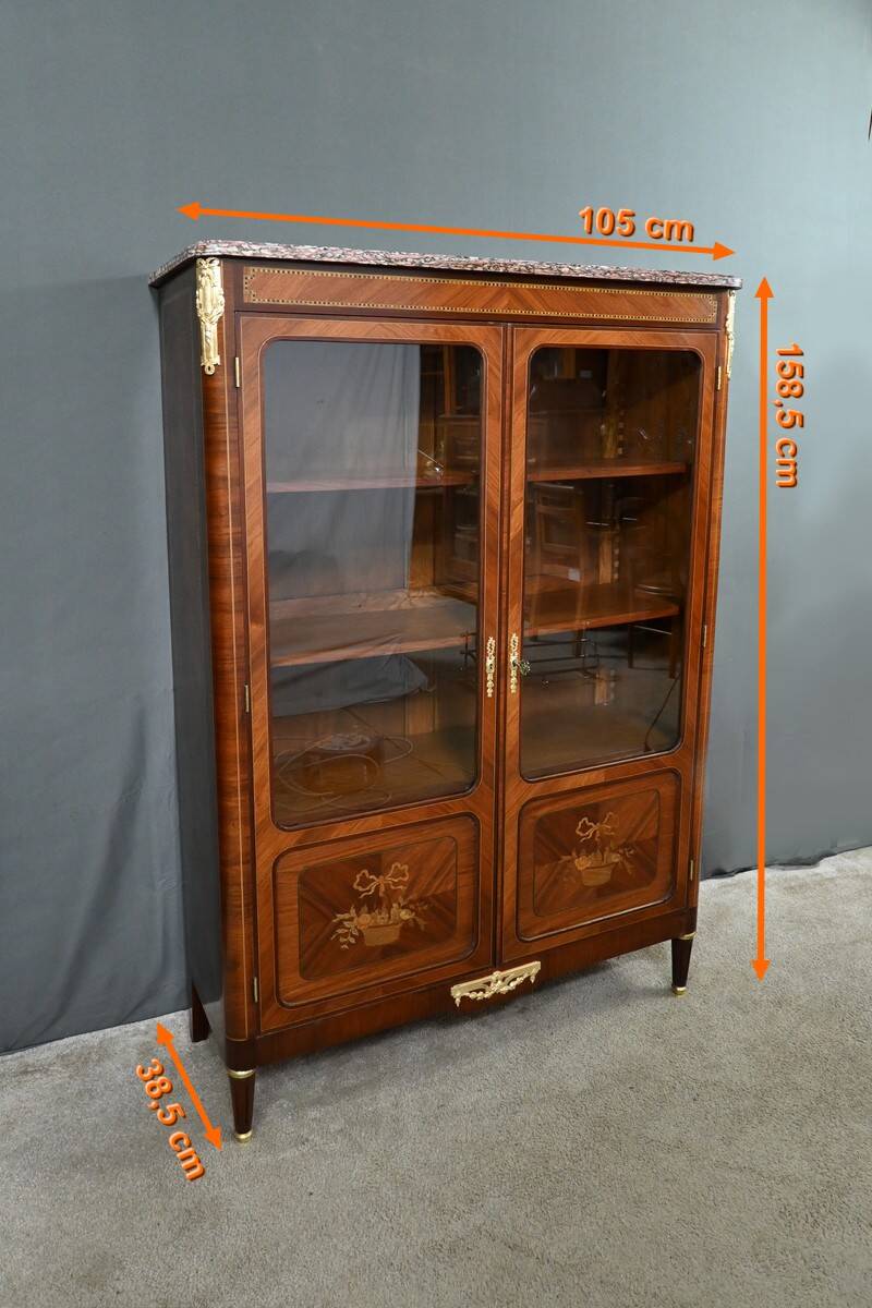 Rosewood and Mahogany Bookcase, Louis XVI Style – Early 20th Century