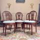 Set of six Louis XV style natural wood sheaf back chairs
