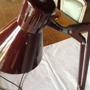 Vintage desk lamp, orientable, burgundy, 70s, brand AIRIMIA