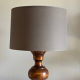 Vintage lamp with turned wooden base