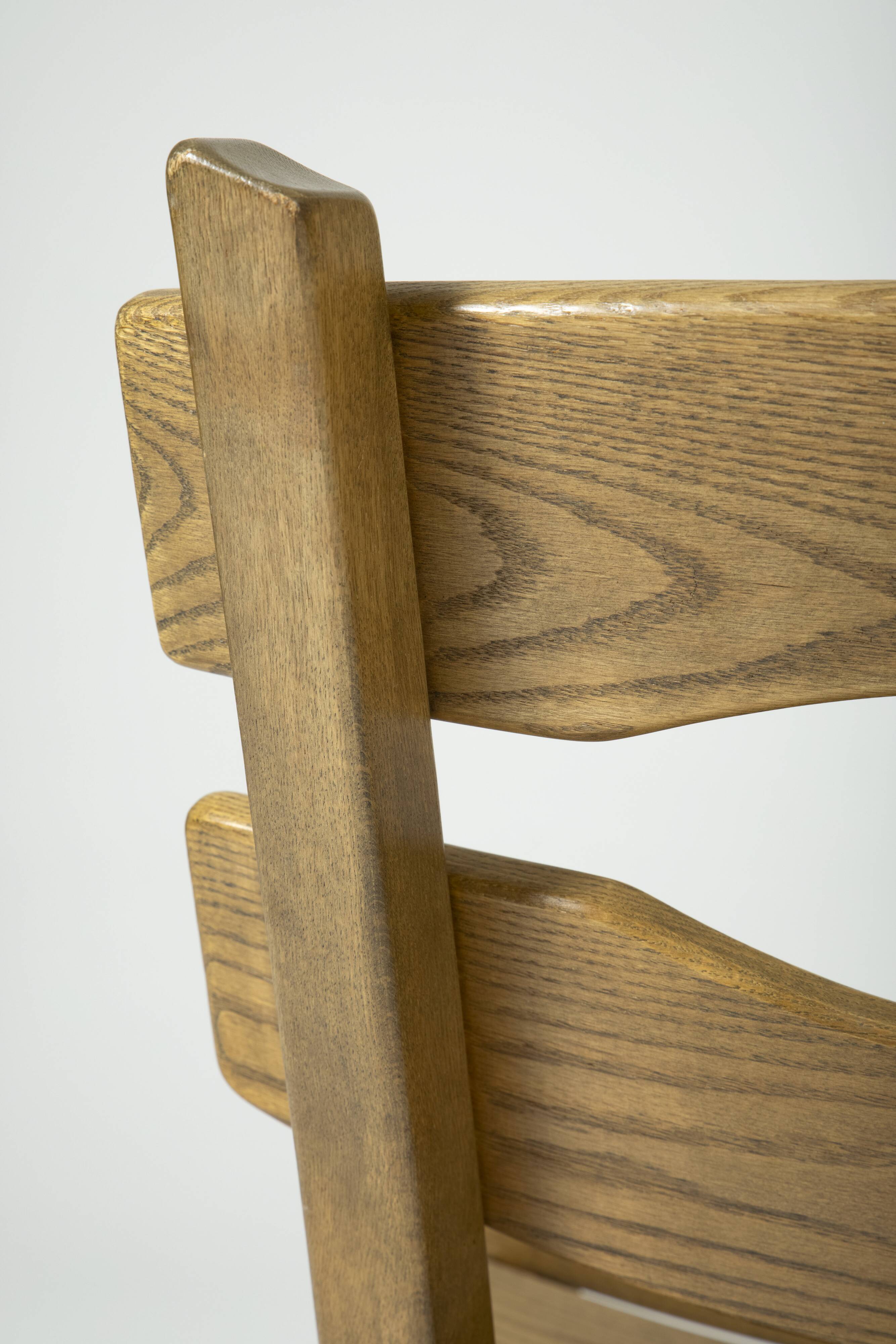 Pair of brutalist oak chairs by Dittmann & Co for Awa Radbound, 1960s