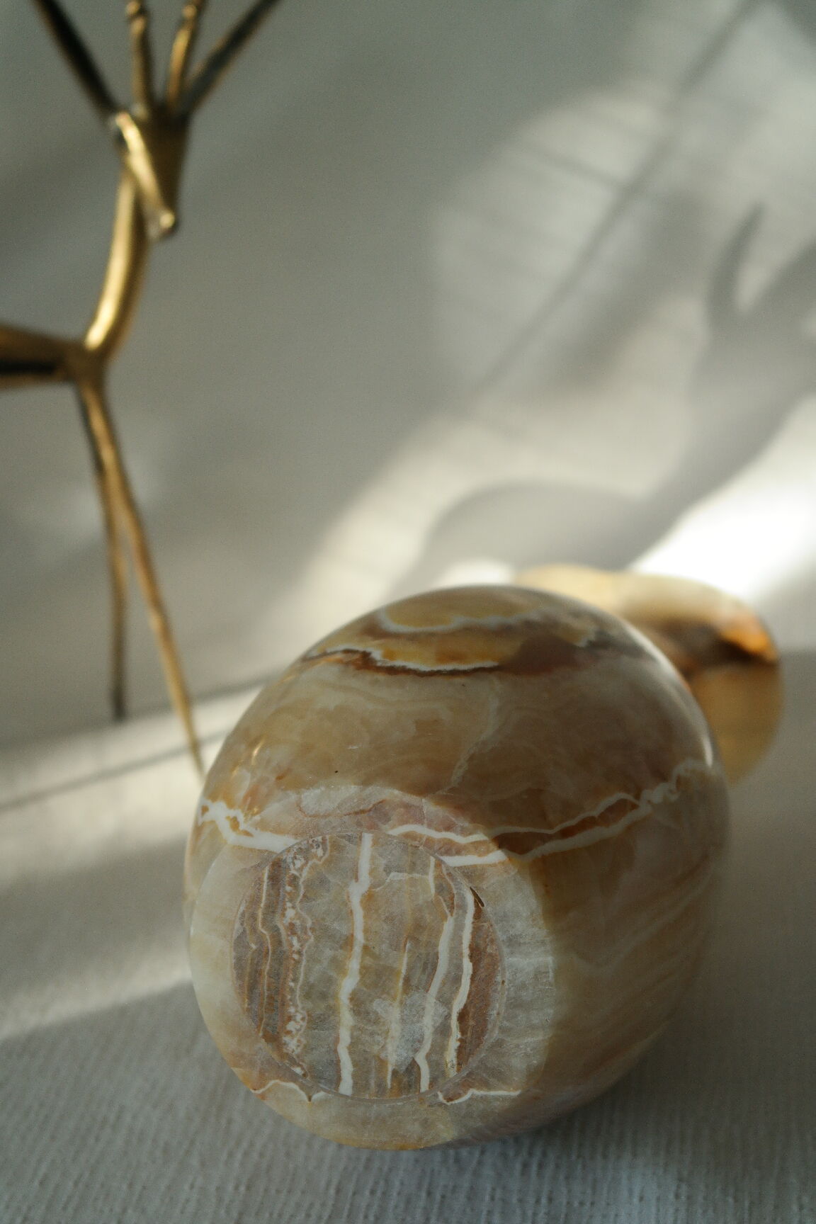 Vase en pierre onyx agathe vintage