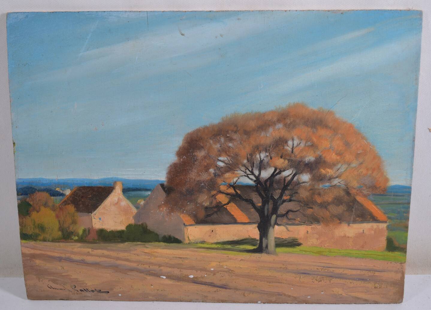 Claude PALLOT (1901-1987) "The hamlet" oil on panel signed