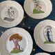 5 dessert plates art deco style