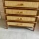 Vintage 4-drawer chest of drawers from 1970, rattan and bamboo, excellent condition.