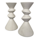 Pair of plaster candlesticks 1980