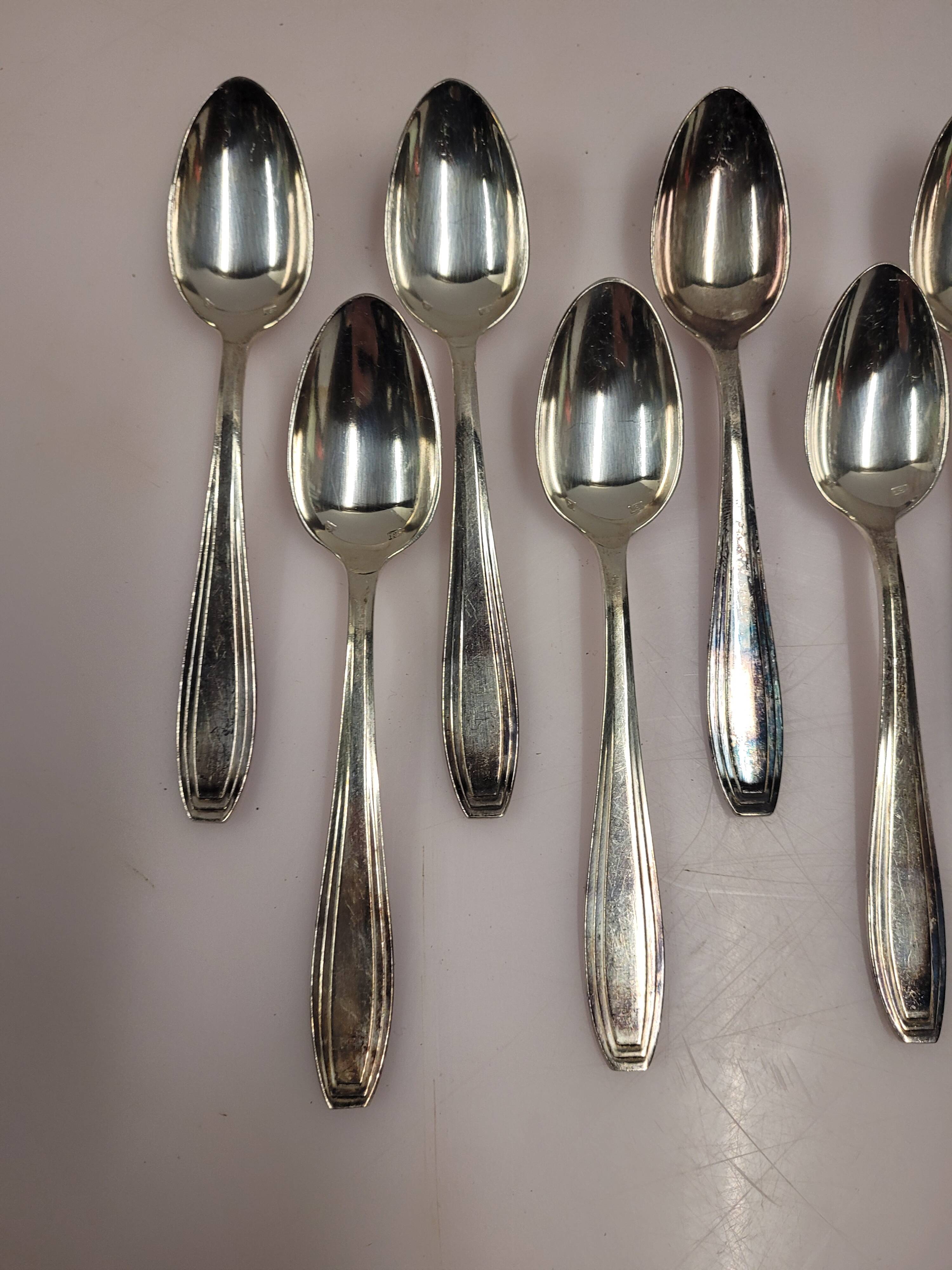 12 small silver-plated spoons