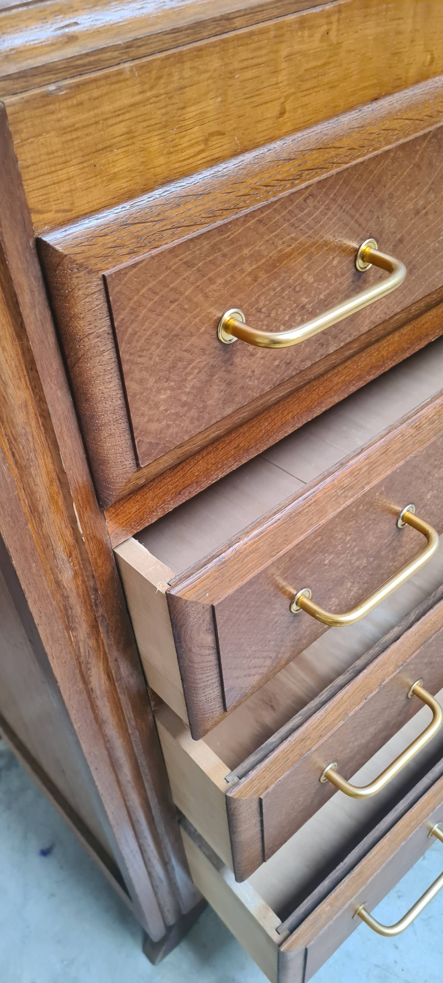 chest of drawers, chiffonier 1950 to 70, stained wood 85x87x55 very good condition