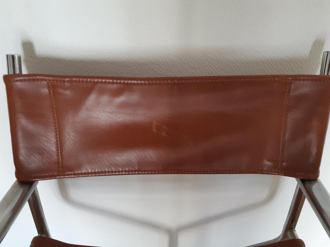 Leather folding armchair