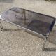 Vintage coffee table smoked glass and chrome 70
