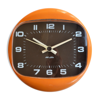 Orange clock JAZ model Marsic 1970's