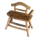 Small brutalist bench with backrest and armrests in Asian blonde teak H67 L6