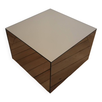 Table basse contemporaine Notre Monde – Miroir bronze