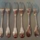 Set of six forks including three in white metal alloy SFAM a Christofle