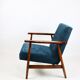 Fauteuil vintage, années 70 bleu - marine comme Lis
