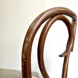 Bistro chair heart in arched beech and canning