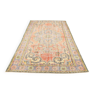 Turkish Vintage Rug Handmade Wool Rug, 183x279 Cm