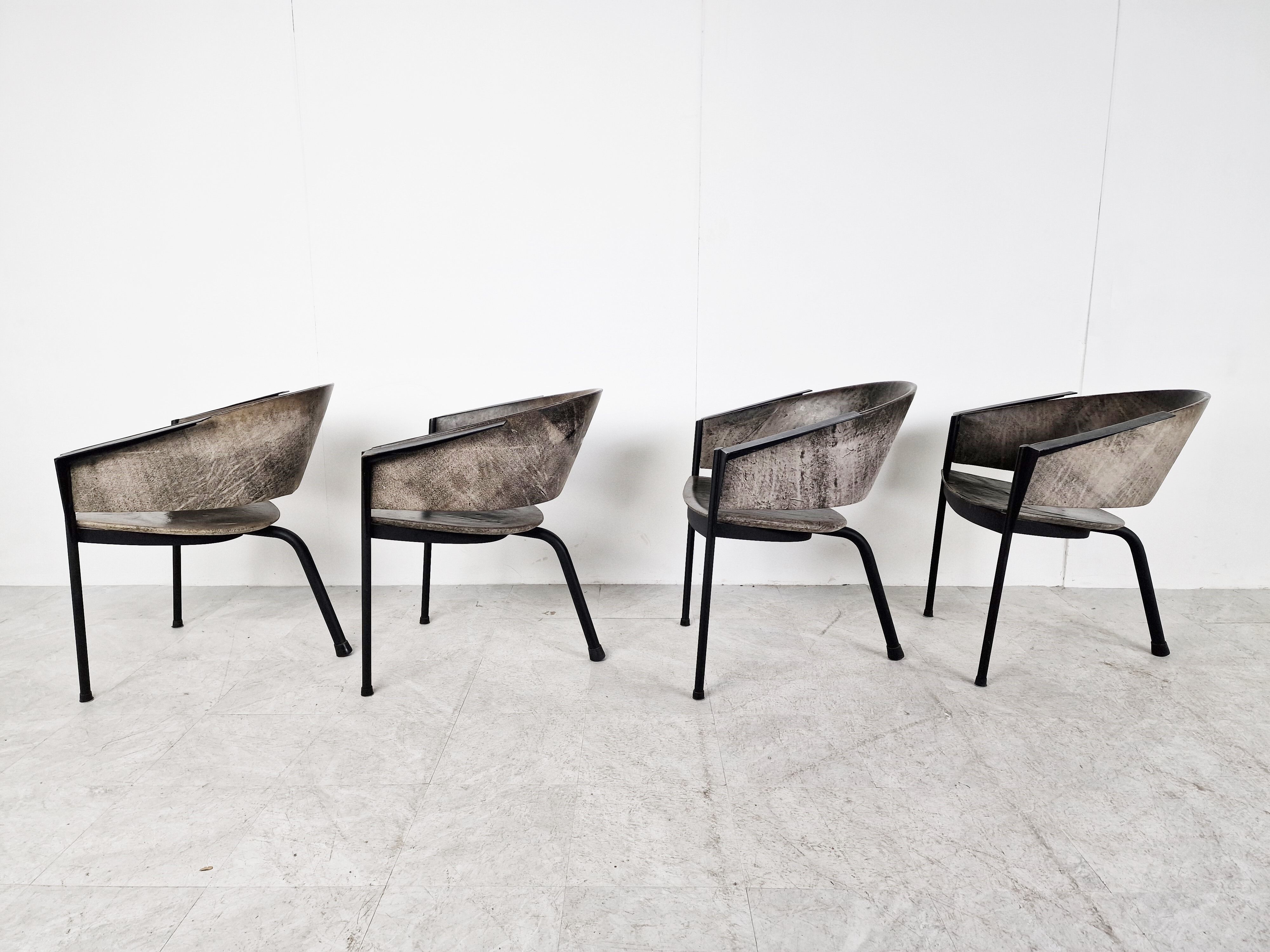 Vintage tripod armchairs, 1970s