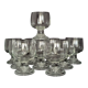 10 verres à pied vintage en verre moulé