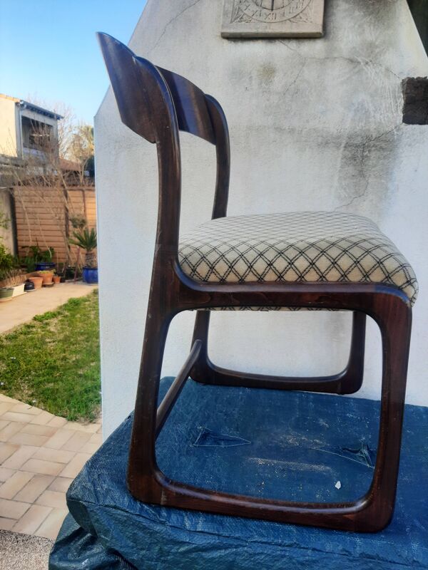 lot 6 chaises Baumann traineau