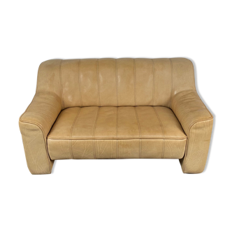 Swiss extendable 2-seater camel leather DeSede DS-44, 1970s.