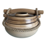 Roped soup tureen in stoneware from the potters of the Salins-les-Bains Abbey